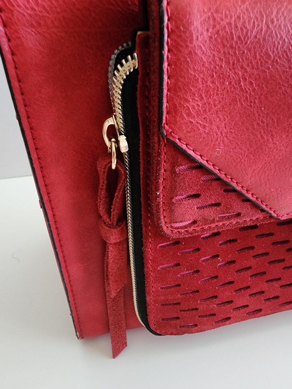 NWOT Sharif Tote Bag Red | Large Tote | Minor Wear - Picture 3 of 15